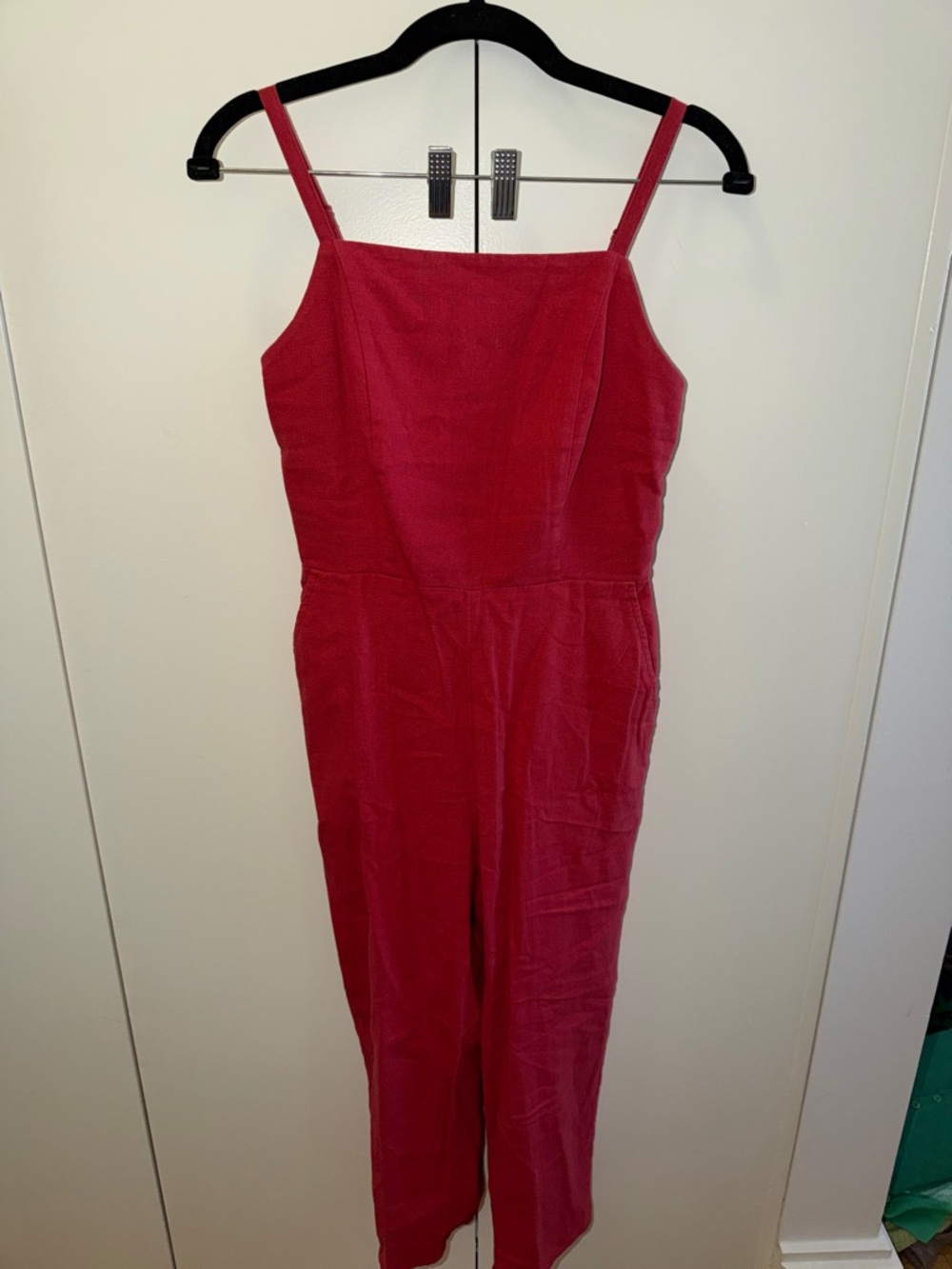 Old Navy Red Square-Neck Wide-Leg Jumpsuit